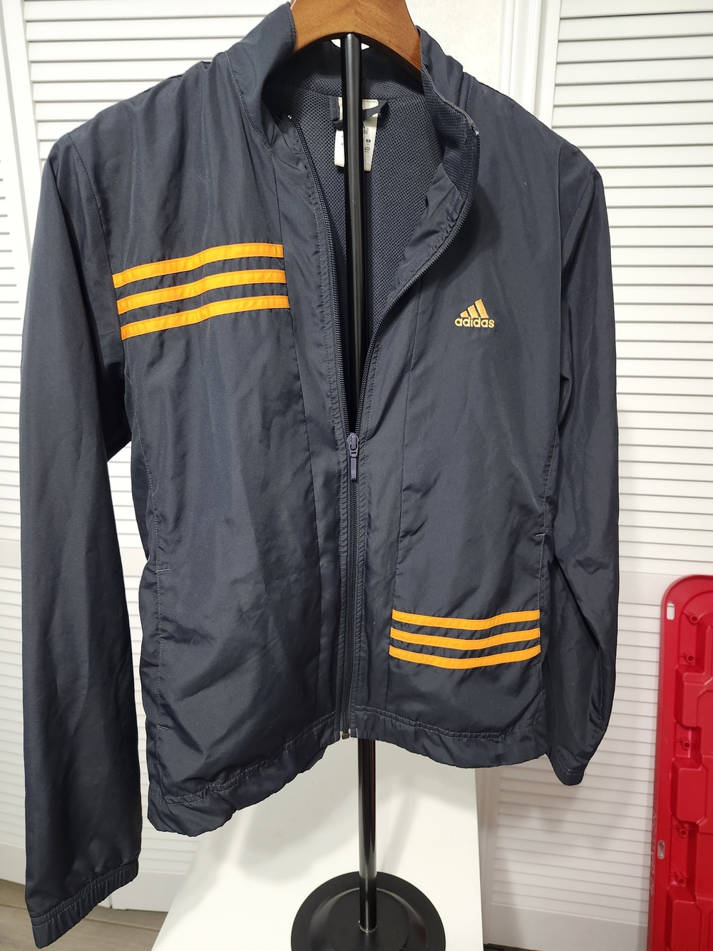 Adidas Women's Navy Lightweight Windbreaker.